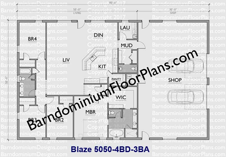 blaze barndominium 2500 sq ft floor plan
