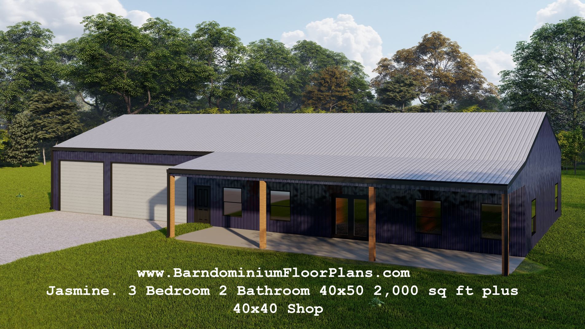 Jasmine-3Bedroom-2Bathroom-40x50-2000-sqft-plus-40x40-Shop-3drender-website