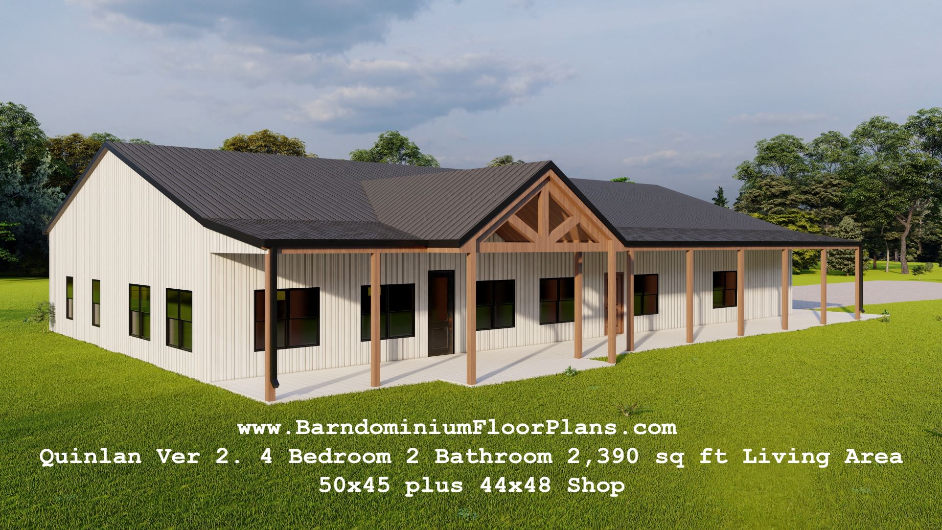 Quinlan-Ver2-4Bedroom-2Bathroom-2390-sqft-Living-Area-50x45-plus-44x48-Shop-3drender