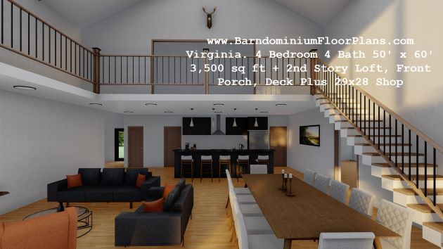 Virginia-barndominium-3d-rendering-interior-4bed-4-bath-3500-sq-ft-floor-plan