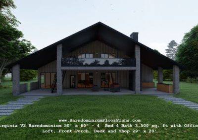 Virginia-barndominium-3d-rendering-4bed-4-bath-3500-sq-ft-floor-plan-with-deck