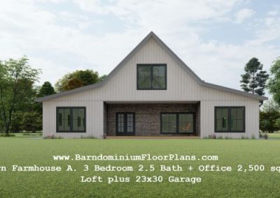 modern-farmhouse-version-a-3d-rendering-front-view-3bed-2.5-bath-2500-sq-ft-floor-plan-with-office-plus-loft