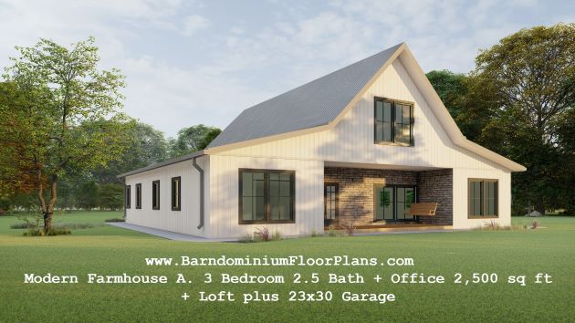 modern-farmhouse-version-a-3d-rendering-with-office-plus-loft-3bed-2.5-bath-2500-sq-ft-floor-plan