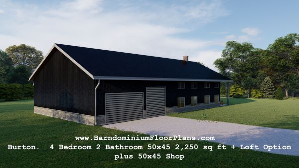 Burton-barndominium-3drender-4Bedroom-2Bathroom-50x45-2250-sqft-50x45-Shop