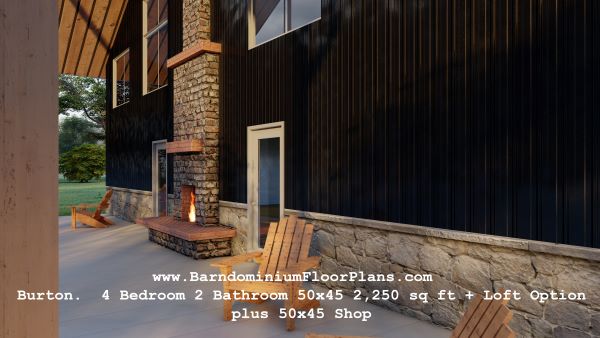 Burton-barndominium-3drender-porch-4Bedroom-2Bathroom-50x45-2250-sqft-plus-Loft-Option-plus-50x45-Shop