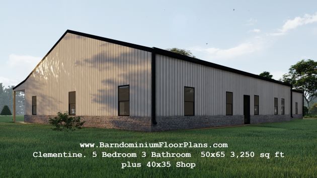 Clementine-barndominium-Exterior-backview-Rendering-5bed-3bath-3250-sq-ft-floor-plan
