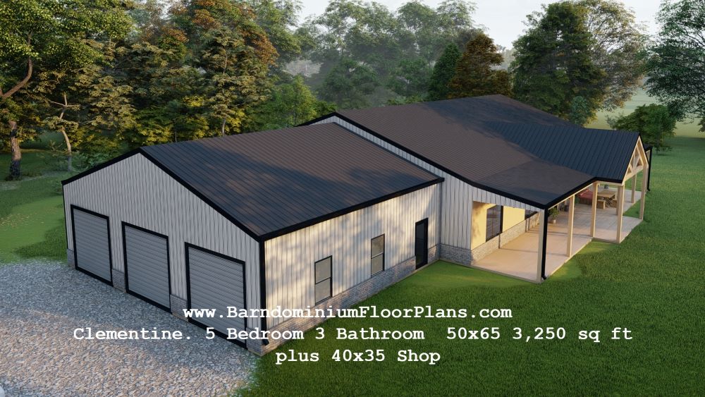 barndominiumfloorplans Clementine-Exterior-Rendering-topview-4bed-3bed-3250-sq-ft-floor-plan