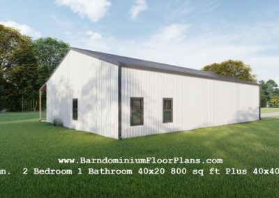 autumn-barndominium-frontview-800-sq-ft-floor-plan-2bed-1bath-with-shop