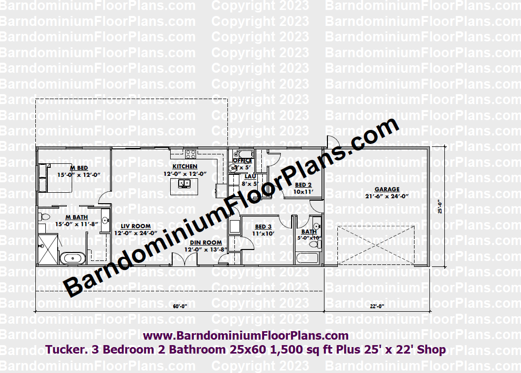tucker-barndominium-floor-plan-2560-3Bed-2Bath-1500-sqft