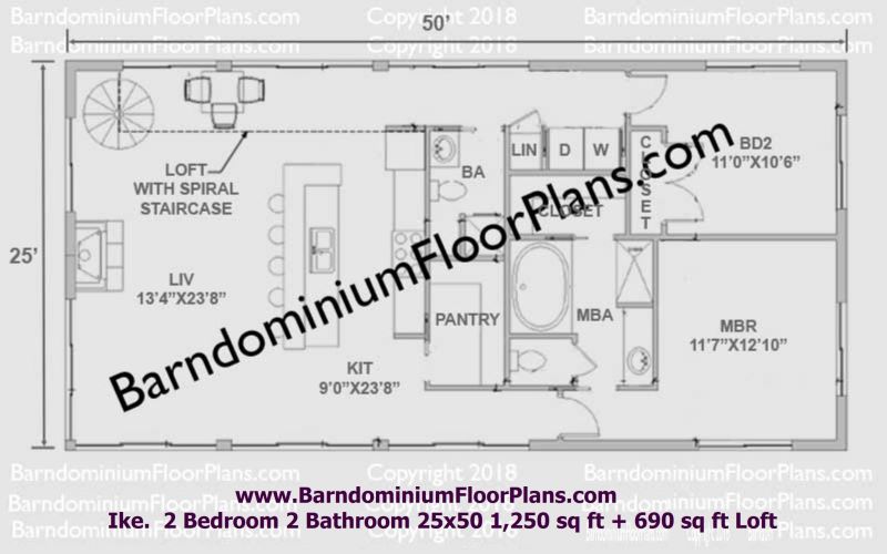 Ike-barndominium-1250-sqft-Floor-Plan-2bed-2bath