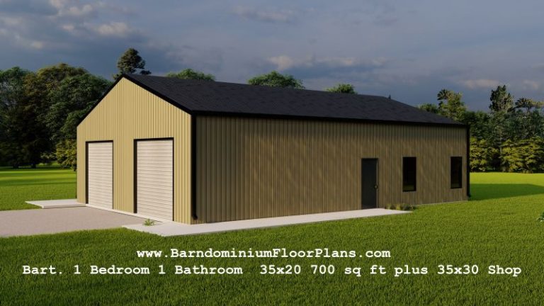 1-Bedroom-Barndominium-House-Floor-Plans - Barndominium Floor Plans