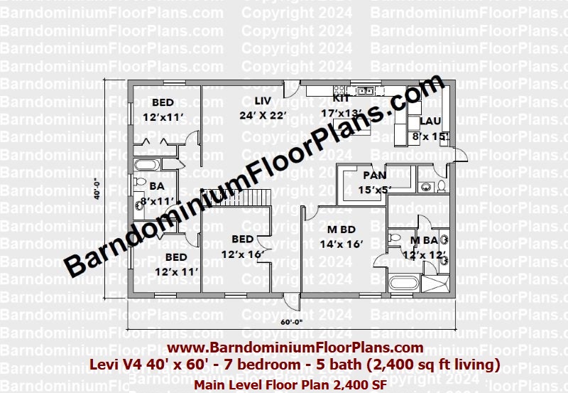 Levi-V4-Barndominium-4060-7BD-5BA-Main-Level-Floor-Plan