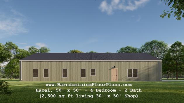 hazel-barndo-3d-render-2500-sq-ft-floor-plan-4bed-2bath-with-shop-exterior