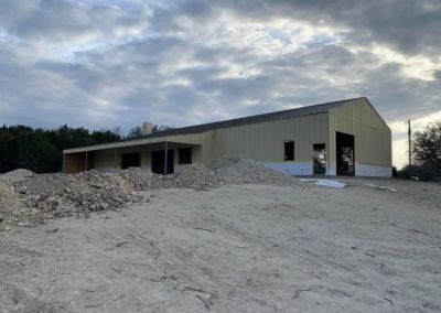 Modified Clementine barndominium 3250 sqft in Texas Exterior Back Construction
