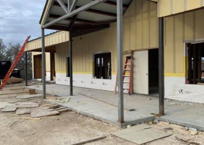 Modified Clementine barndominium 3250 sqft in Texas Exterior Gabled Entryway