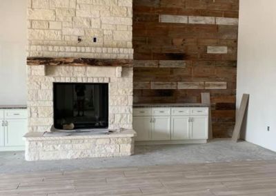 Modified Clementine barndominium 3250 sqft in Texas Fireplace Construction