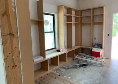 Modified Clementine barndominium 3250 sqft in Texas mudroom framing