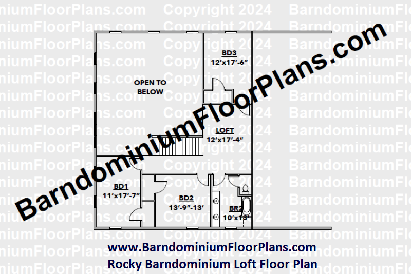 Rockybarndominium Loft Area floor plan