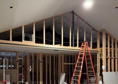 Custom Floor Plan 40x80 Barndominium in Montana interior framing drywall