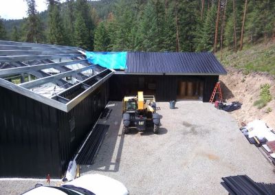 Custom Floor Plan 40x80 Barndominium in Montana Aerial shot Exterior