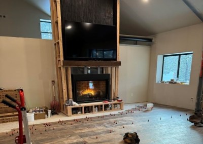 custom floor plan 40x80 living space 3 Bedrooms in Montana Interior Flooring and Fireplace