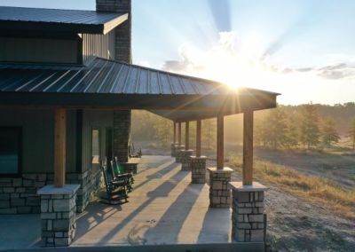 modified Burton Version 3 barndominium in Missouri Front Porch